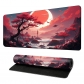 Eco-friendly Red Moon Mouse Pad 4mm Thickness for Gaming Keyboard USB Anti-slip Rubber Base Desk Mat